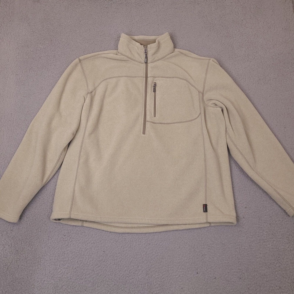 Gander Mountain Guide Series Sweater Men's XL‎ Brown 1/4 Zip Pullover Polartec